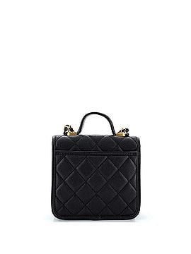 Chanel School Memory Top Handle Flap Bag Quilted Caviar Mini (view 2)