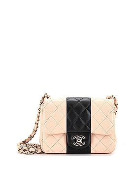 Chanel Bicolor Square Classic Single Flap Bag Quilted Lambskin Mini (view 1)