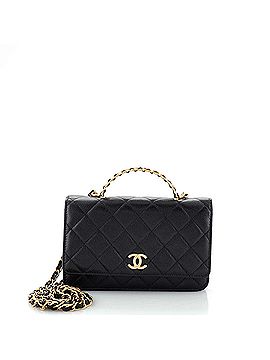 Chanel Pick Me Up Logo Handle Wallet on Chain Quilted Caviar (view 1)