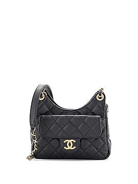 Chanel Wavy CC Hobo Quilted Caviar Small (view 1)