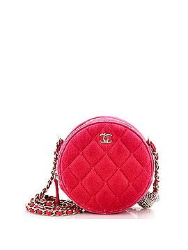 Chanel Pearl Crush Round Clutch with Chain Quilted Velvet with Crystal Detail (view 1)