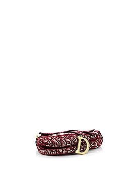 Christian Dior Saddle Handbag Logo Embroidered Oblique Velvet Medium (view 2)