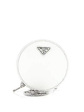 Prada Round Pouch Bag with Chain Brushed Leather Mini (view 1)