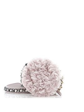 Chanel 19 Round Clutch with Chain Quilted Shearling (view 2)