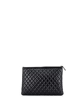 Chanel Boy O Case Clutch Quilted Lambskin Large (view 2)