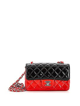 Chanel Bicolor Classic Single Flap Bag Quilted Patent Mini (view 1)