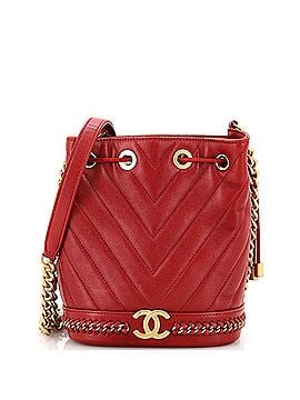 Chanel Paris-Cosmopolite Drawstring Bucket Bag Chevron Lambskin Small (view 1)