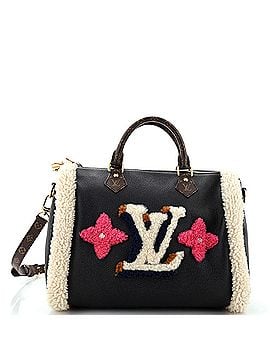 Louis Vuitton Speedy Bandouliere Bag Leather and Monogram Teddy Shearling 30 (view 1)