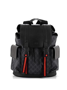Gucci Double Pocket Buckle Backpack GG Coated Canvas Large (view 1)