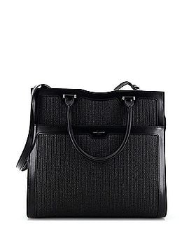 Saint Laurent Uptown Tote Raffia with Leather Large (view 1)