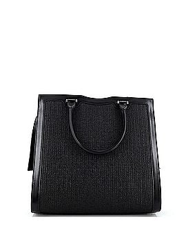 Saint Laurent Uptown Tote Raffia with Leather Large (view 2)