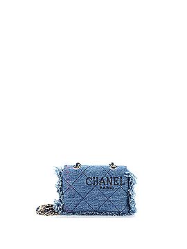 Chanel Denim Mood Flap Belt Bag Logo Printed Quilted Fringe Denim Micro (view 2)