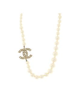 Chanel CC 100th Anniversary Short Necklace Metal with Faux Pearls and Crystals (view 1)