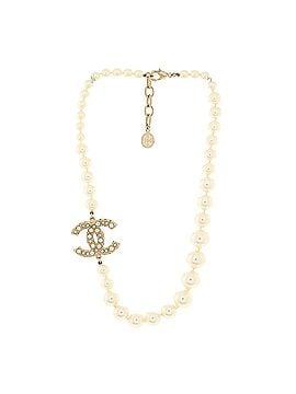 Chanel CC 100th Anniversary Short Necklace Metal with Faux Pearls and Crystals (view 2)