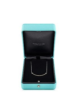 Tiffany & Co. T Smile Pendant Necklace 18K White Gold with Yellow Sapphires Small (view 2)