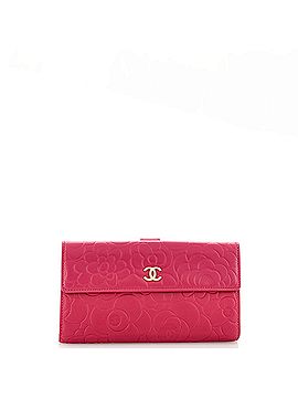 Chanel CC Flap Wallet Camellia Lambskin Long (view 1)