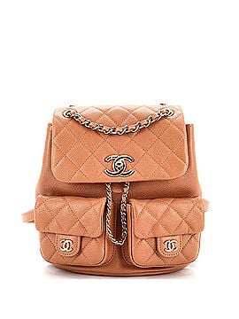 Chanel Duma Pockets Drawstring Backpack Quilted Caviar Small (view 1)