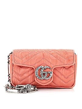 Gucci Crystal GG Marmont Flap Belt Bag Matelasse Fabric (view 1)
