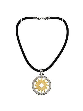 Bvlgari Tondo Sun Pendant Necklace Stainless Steel with 18K Yellow Gold and Cord (view 2)