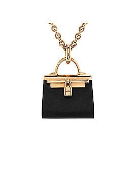 Hermès Kelly Amulette Pendant Necklace 18K Rose Gold with Black Jade (view 1)