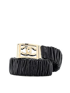 Chanel CC Square Buckle Elastic Belt Leather Wide (view 1)