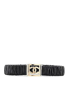 Chanel CC Square Buckle Elastic Belt Leather Wide (view 2)