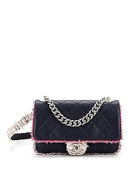Chanel Elegant Trim Single Flap Bag Quilted Lambskin with Tweed (view 1)