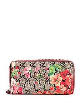 Gucci Zip Around Wallet Blooms Print GG Coated Canvas (view 1)