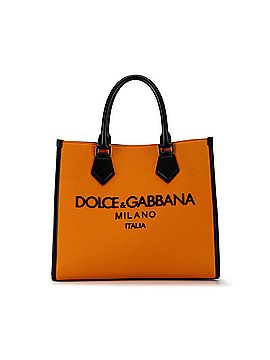 Dolce & Gabbana Canvas Embroidered Logo Edge Shopper (view 1)