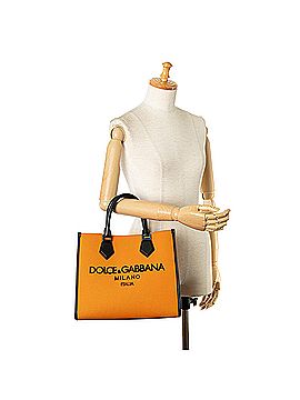 Dolce & Gabbana Canvas Embroidered Logo Edge Shopper (view 2)