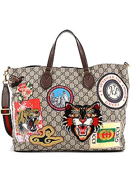 Gucci Courrier Convertible Soft Open Tote GG Coated Canvas with Applique Large (view 1)
