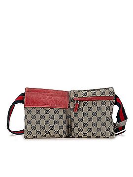 Gucci GG Canvas Web Double Pocket Belt Bag (view 1)