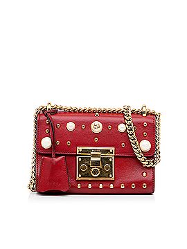 Gucci Small Leather Pearl Studded Padlock Crossbody Bag (view 1)