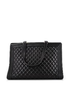 Chanel Boy Shopping Tote Quilted Lambskin Large (view 2)