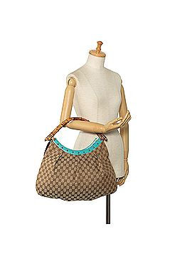 Gucci GG Canvas Bamboo Studded Handbag (view 2)