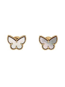 Van Cleef & Arpels Sweet Alhambra Butterfly Stud Earrings 18K Yellow Gold and Mother of Pearl (view 1)