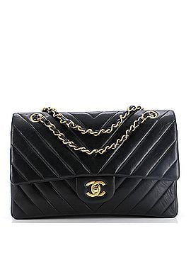Chanel Vintage Classic Double Flap Bag Chevron Lambskin Medium (view 1)