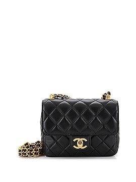 Chanel CC Enamel Charms Square Single Flap Bag Quilted Lambskin Mini (view 1)
