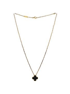 Van Cleef & Arpels Vintage Alhambra Pendant Necklace 18K Yellow Gold and Onyx (view 2)