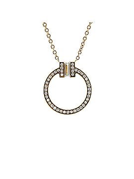 Tiffany & Co. T Circle Pendant Necklace 18K Yellow Gold with Diamonds and Center Baguette Diamond Small (view 1)
