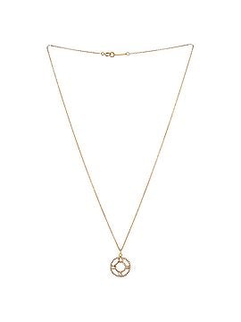 Tiffany & Co. Atlas Open Medallion Pendant Necklace 18K Rose Gold with Pave Diamonds Small (view 2)