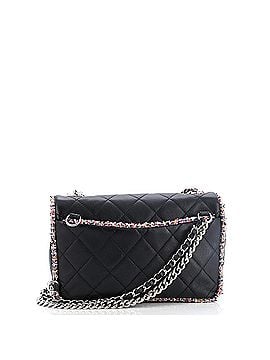 Chanel Elegant Trim Single Flap Bag Quilted Lambskin with Tweed (view 2)