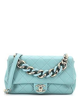 Chanel Resin Elegant Chain Flap Bag Quilted Lambskin Large (view 1)