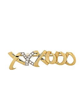 Tiffany & Co. Paloma Picasso Graffiti Love and Kisses Brooch 18K Yellow Gold with Platinum and Diamonds (view 1)
