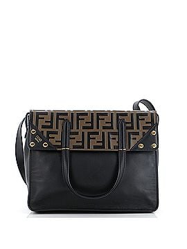 Fendi Flip Tote Leather with Zucca Embossed Detail Regular (view 1)