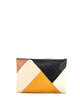 Chanel O Case Clutch Colorblock Quilted Leather Large (view 2)