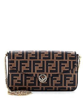 Fendi F is Fendi Envelope Clutch on Chain Zucca Embossed Leather (view 1)