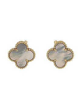 Van Cleef & Arpels Vintage Alhambra Clip-On Earrings 18K Yellow Gold and Mother of Pearl (view 1)
