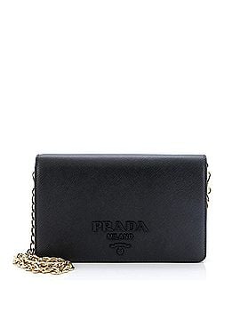 Prada Monochrome Wallet on Chain Saffiano Leather Mini (view 1)