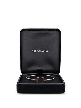 Tiffany & Co. T Wire Bracelet 18K Rose Gold with Diamonds (view 2)